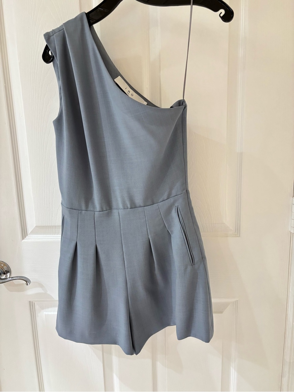 IRO One-Shoulder Light Blue Romper